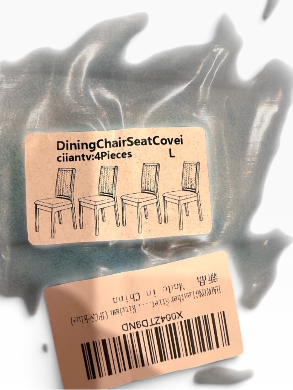 New, Blue Dining Chair Seat Covers - Set of 4- 4 pieces